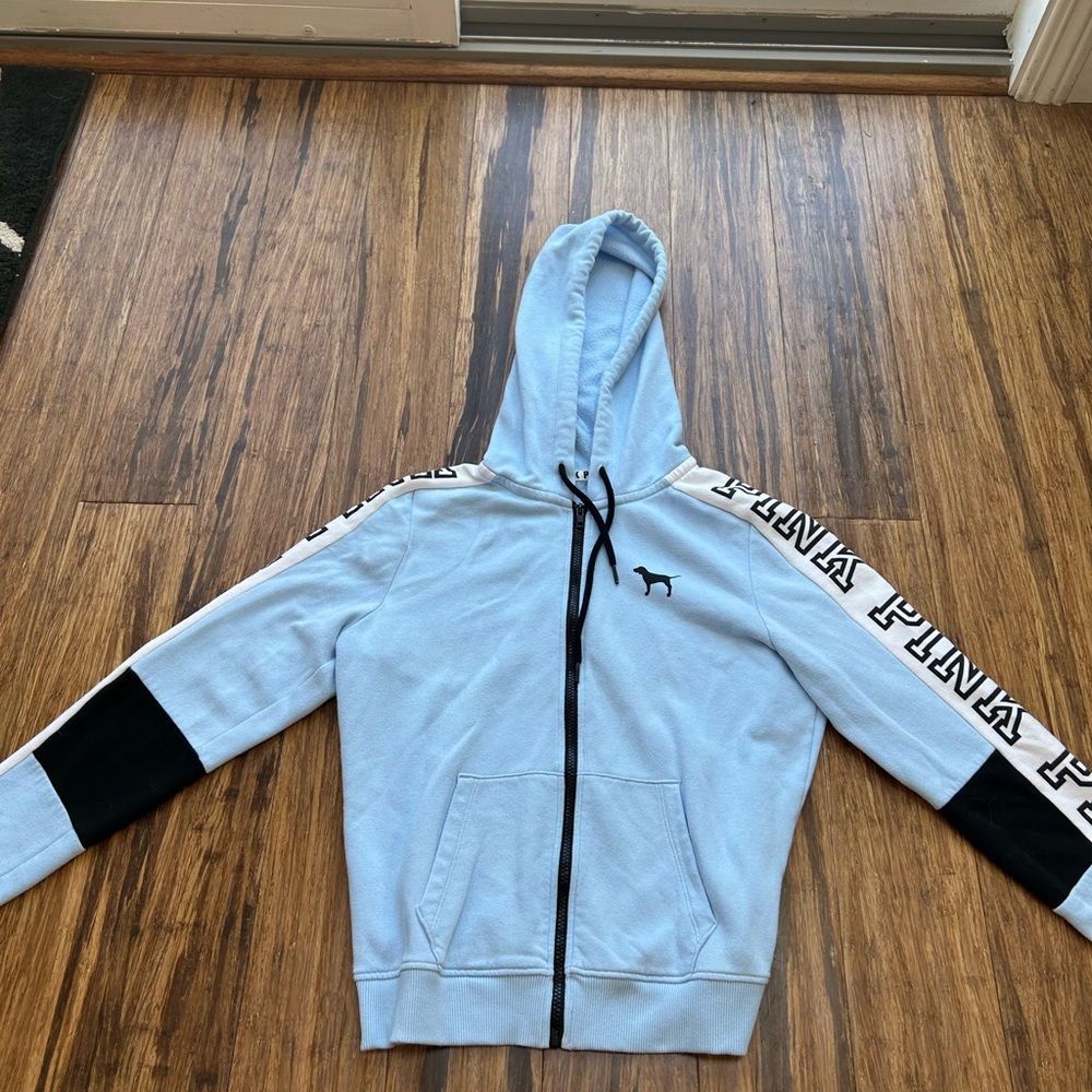 PINK Light Blue Zip Up Hoody Size: M